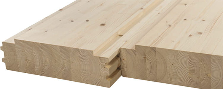 plancher lamellé collé bois sous face apparente