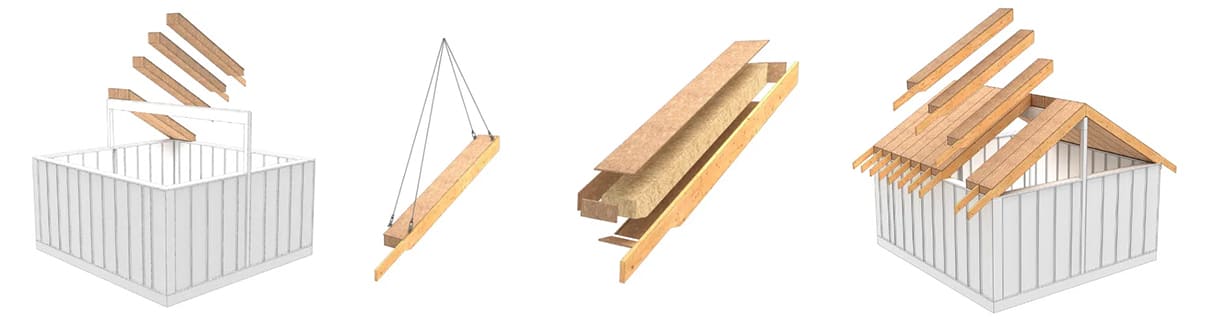 Caisson chevronné toiture 