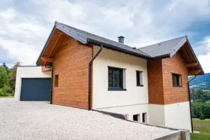 Finitions ossature bois trai enduit bardage