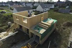 maison bois en construction près de rouen normandie