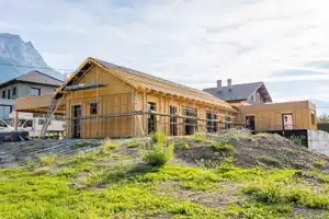 Maison bois en cours de construction Vaugneray