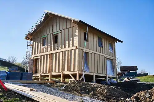 chantier dalle bois sur terrain en pente et technopieux