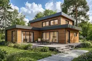 Construction maison bois Yvelines toit plat bardage bois