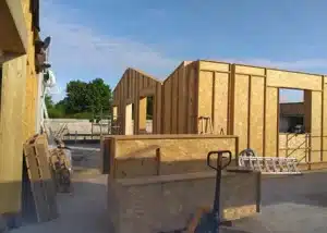Extension maison en bois Cognac Charente Maritime en cours de construction