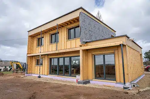 Maison en construction ossature bois normandie