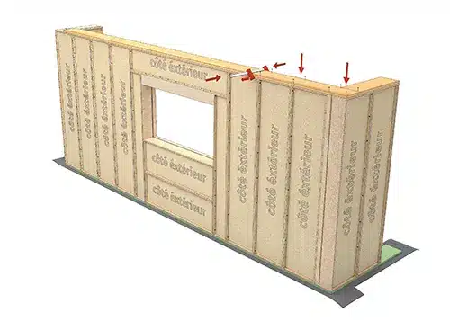 lisse de chainage mur ossature bois préfabriqué