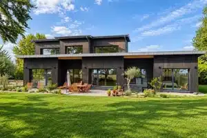 maison en bois bardage toit plat Orléans